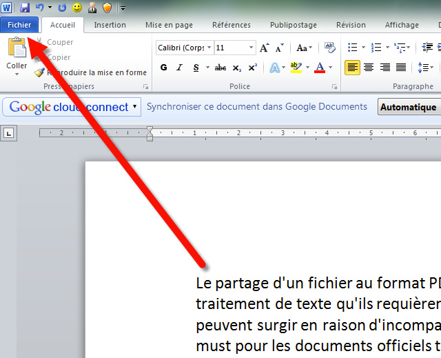 Exporter CV PDF avec Word
