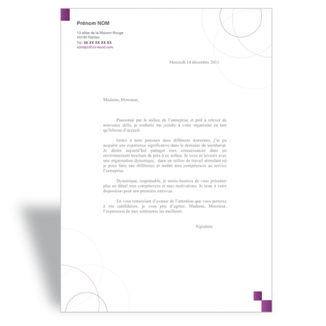 lettre de motivation