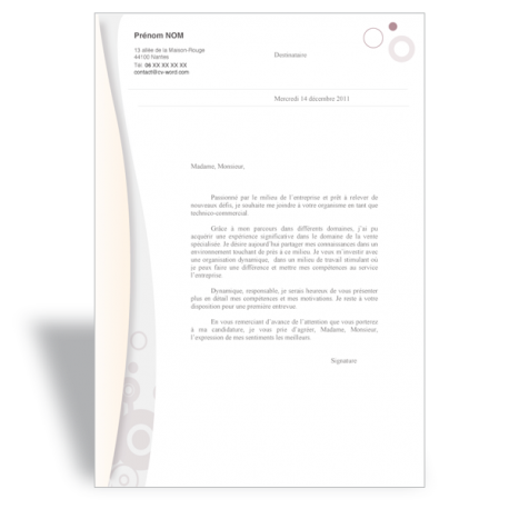 Exemple de modèle de lettre de motivation Responsable Marketing