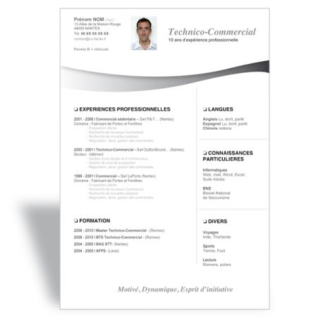 exemple curriculum vitae