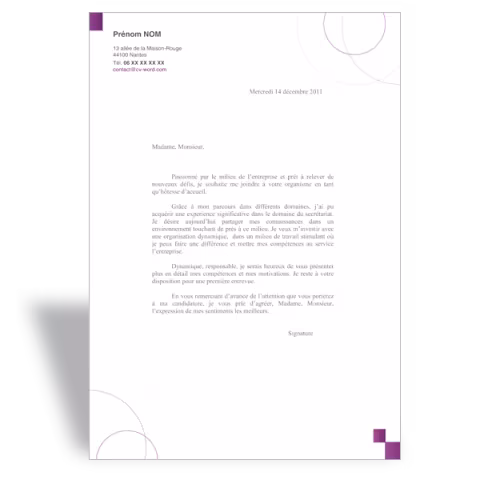 Lettre de motivation hôtesse d'accueil