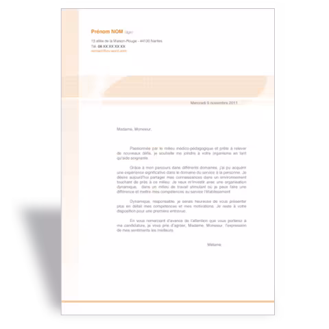 Lettre de motivation Aide Soignante