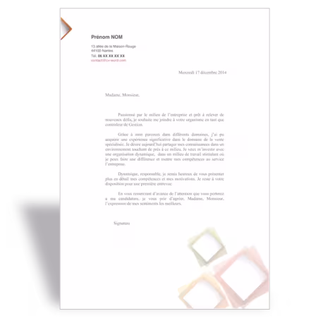 Exemple modèle lettre de motivation Gestionnaire de clientèle