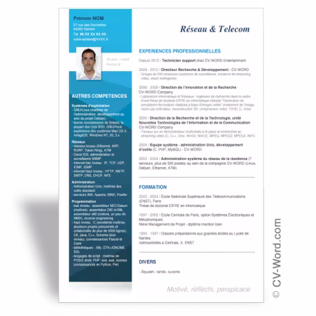 Modèle CV Word Réseau - Télécom