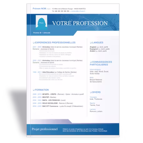 Modèle CV Word design