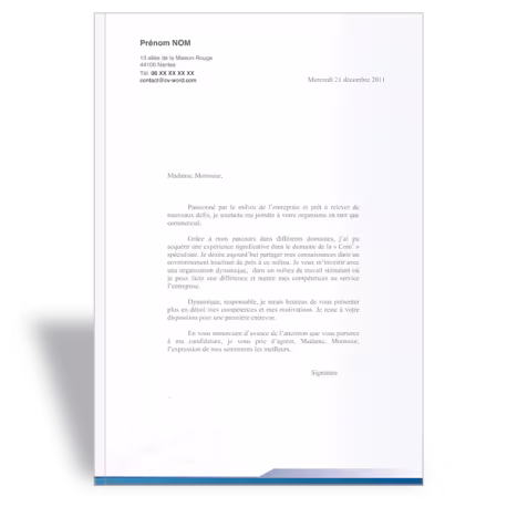 Modèle lettre de motivation design