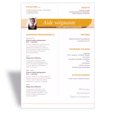 Modèle CV Word Aide Soignante